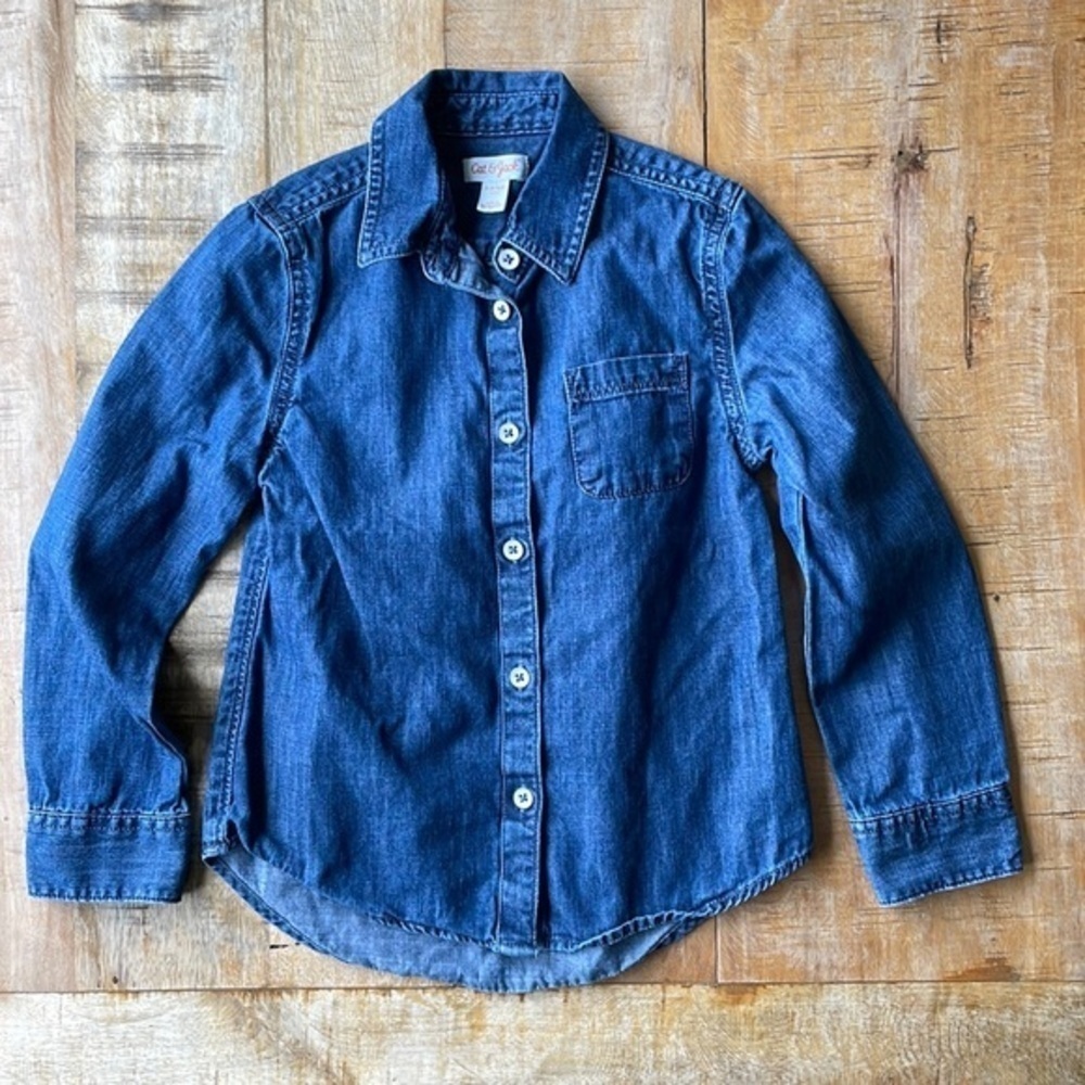 Cat & Jack girls denim top 6/6x